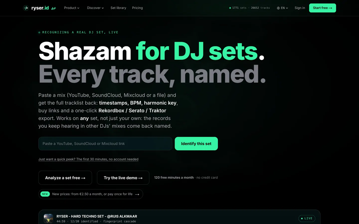 Herkent de nummers in een DJ-set: een webapp met betalen en een eigen database.