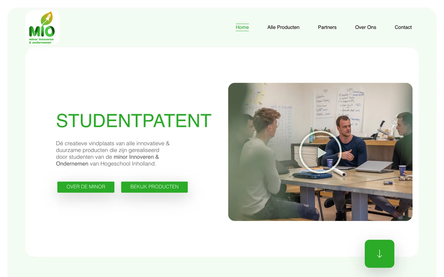 The top of the Studentpatent website.