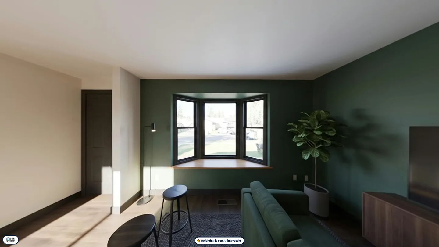 The same living room furnished for studio rental.